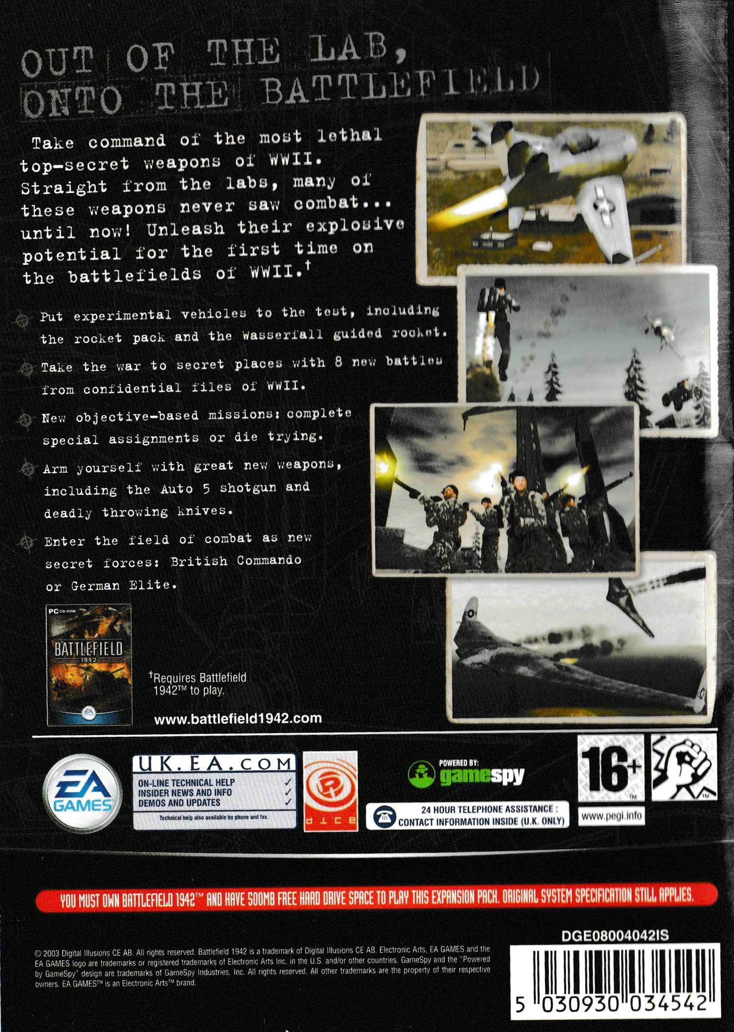 Battlefield 1942 Secret Weapons Of WWII - Classic Windows PC Game