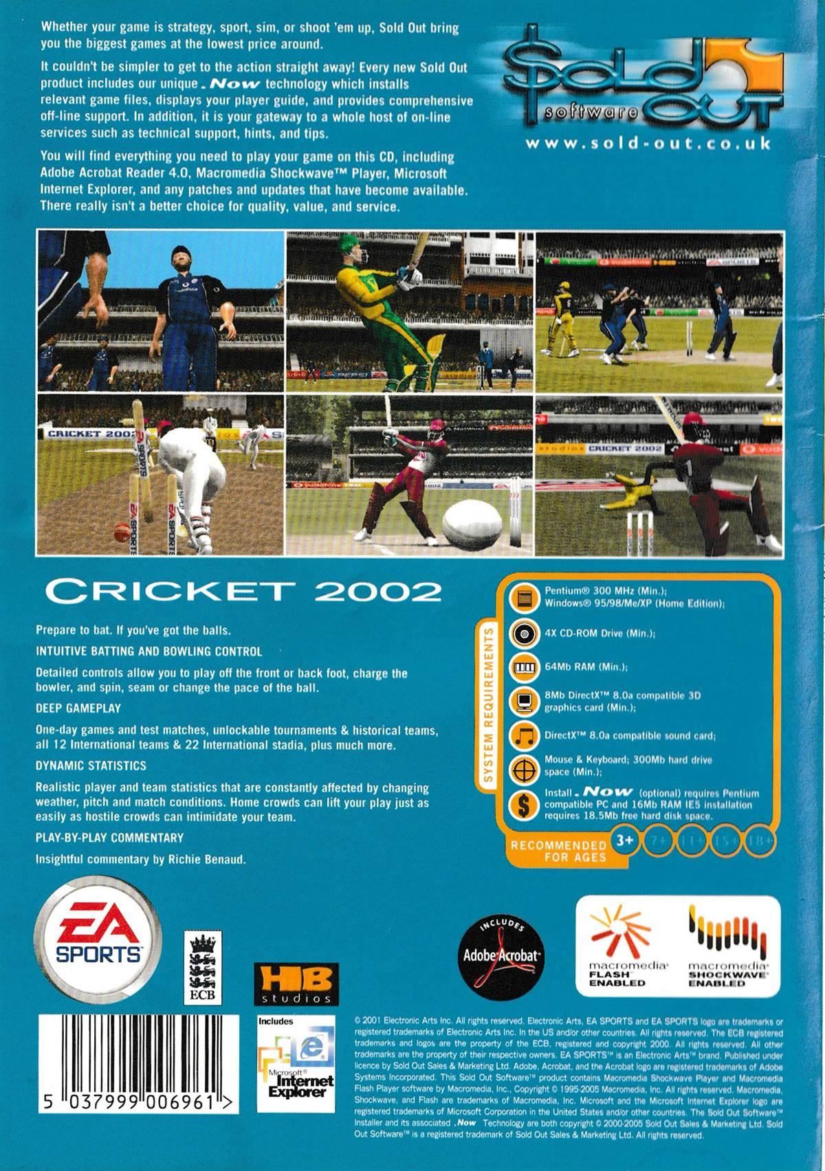 Cricket 2002 - Classic Windows PC Game