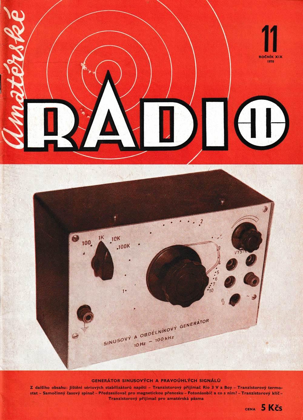 Amatérské Radio 11 XIX, číslo 12 ročník 1970