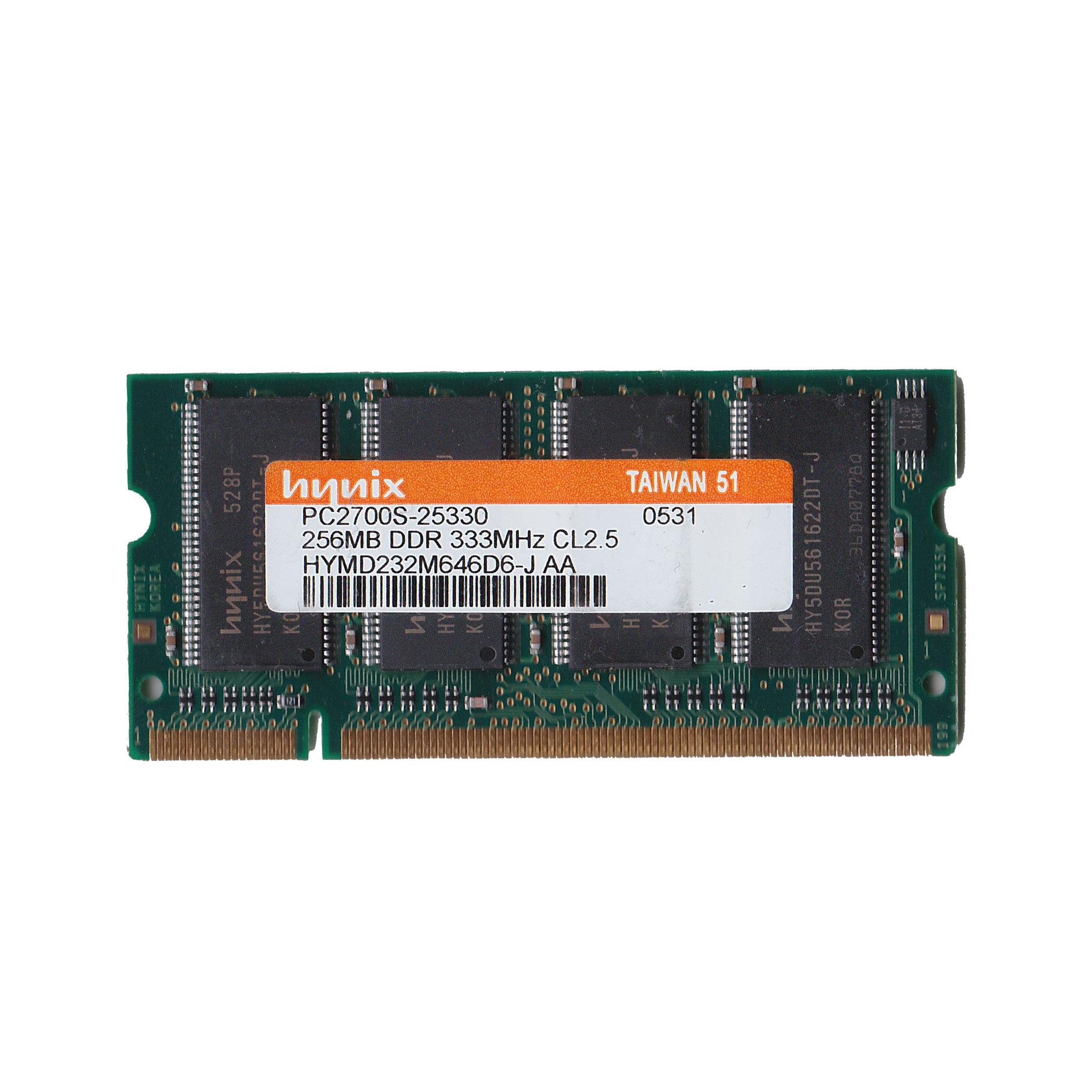 Untested HYNIX PC2700S-25330 256MB DDR-333MHz CL2.5 Laptop Memory Module - Priced to Clear