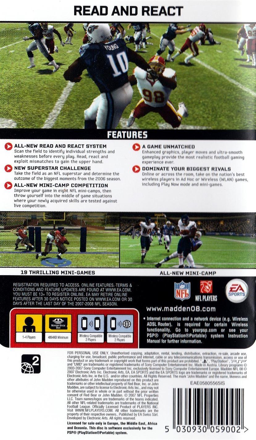 Madden NFL 08 (PSP) - UK Seller