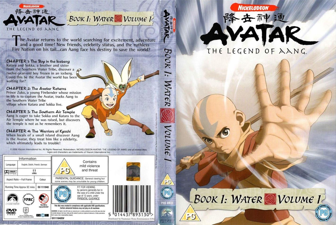 Avatar - Book 1: Water - Volume 1 (DVD) - UK Seller NP