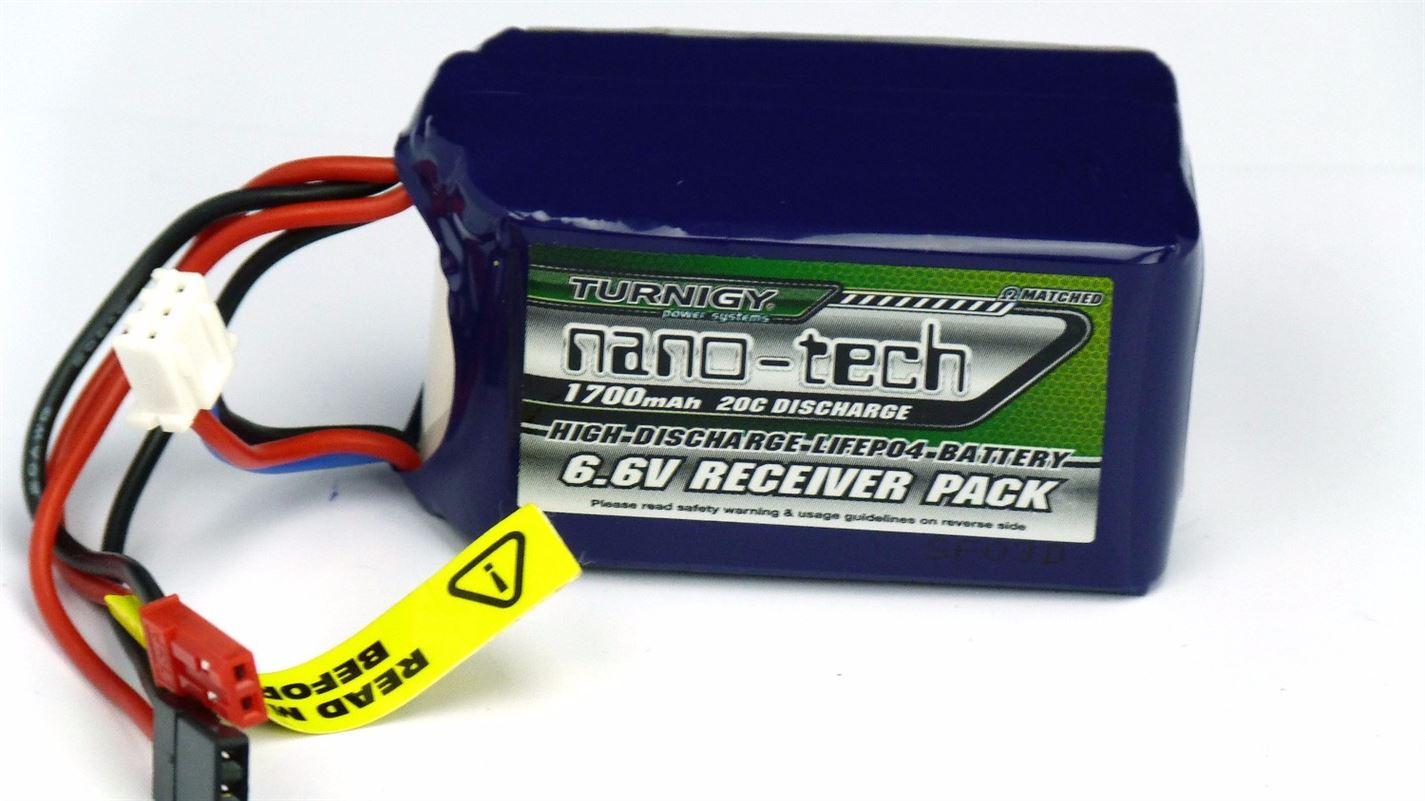 Turnigy Nano-Tech 1700mAh 2s 20-40C LiFePo4 Battery Receiver Pack - UK Seller NP