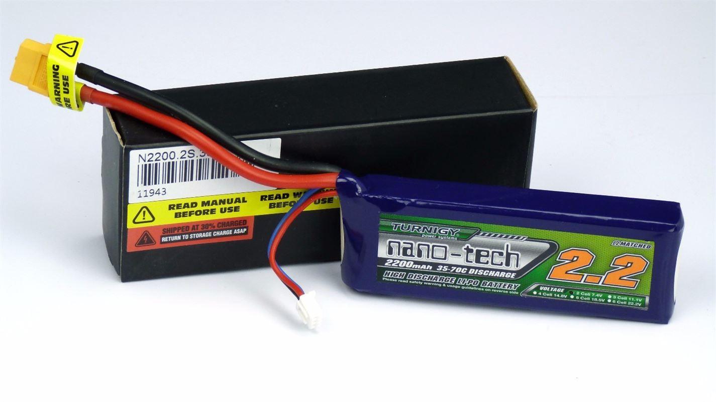 Turnigy Nano-Tech 2200mah 2S 25-50C Lipo Battery Pack - UK Seller NP